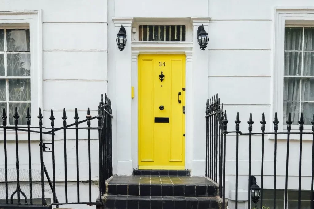 front door painting yellow